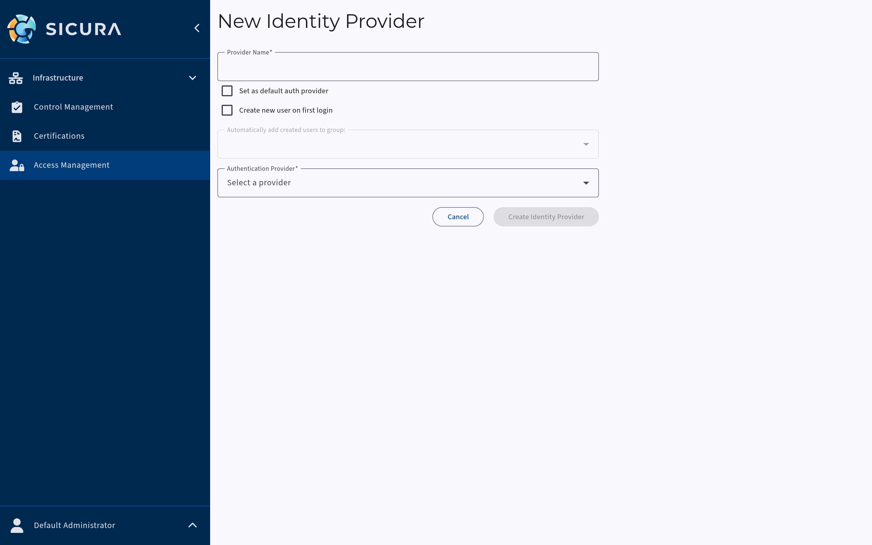 Add a Directory Service creation drawer for a new provider